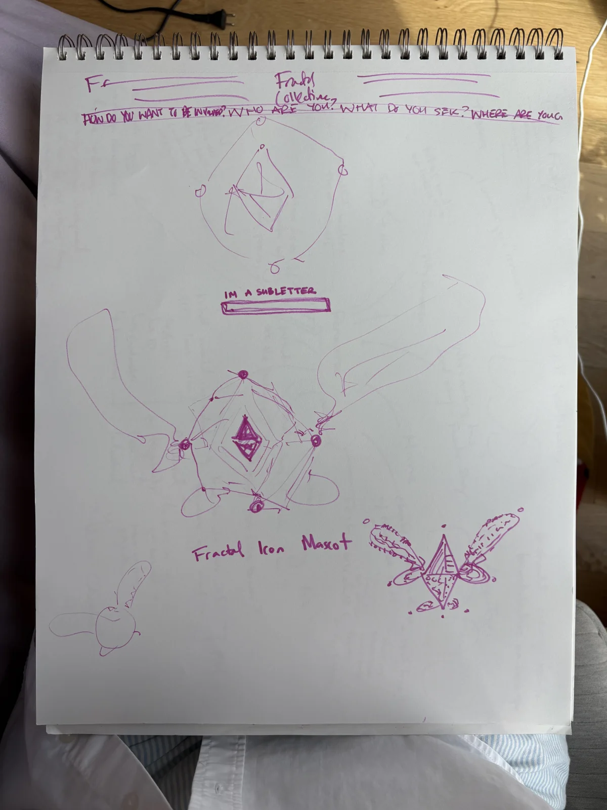 Notebook sketches exploring Fractal navigation and nested geometry